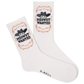 K.Bell Women's Meowst Wanted Crew Sock