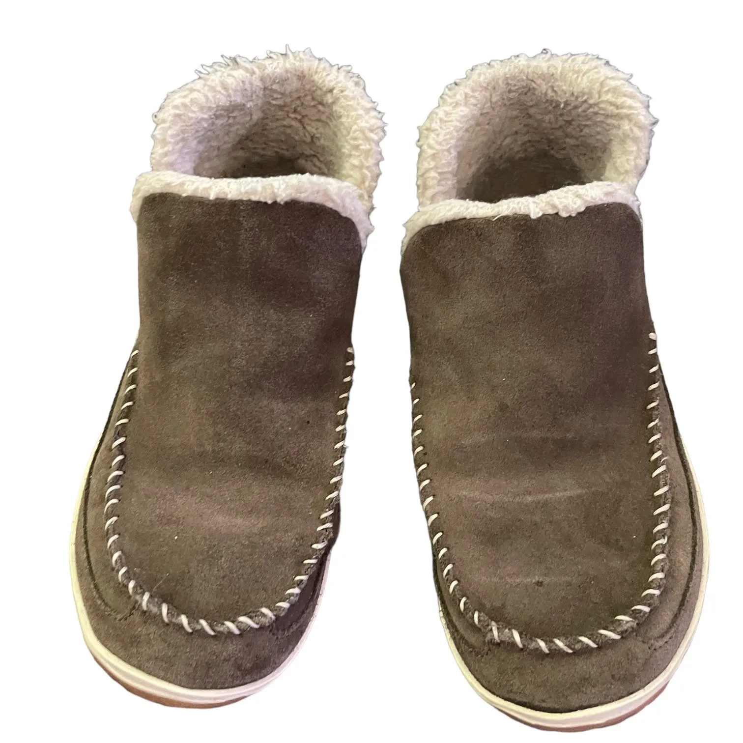 LL Bean Suede Fleece Mountain Slippers Boot Mocs Size 10