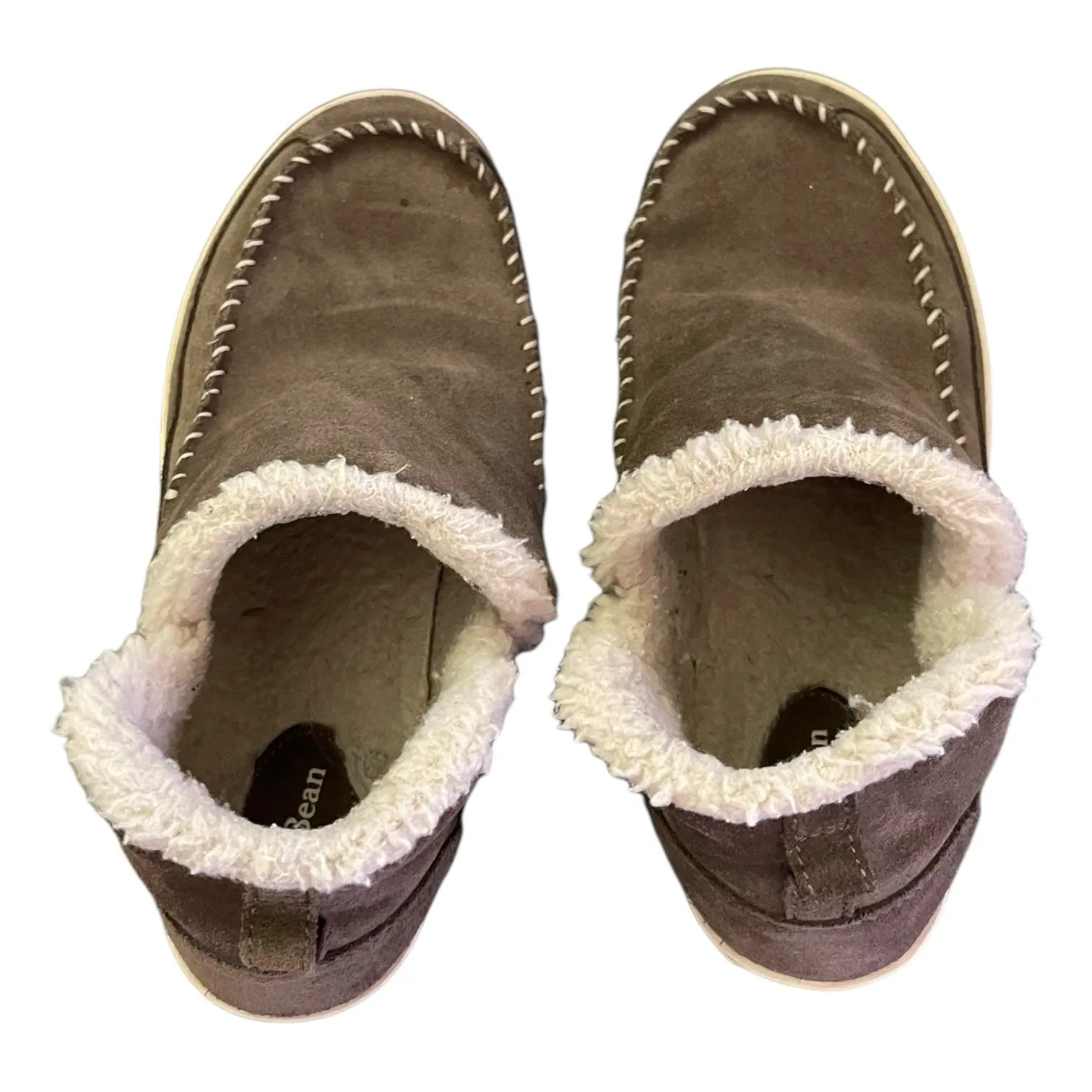 LL Bean Suede Fleece Mountain Slippers Boot Mocs Size 10