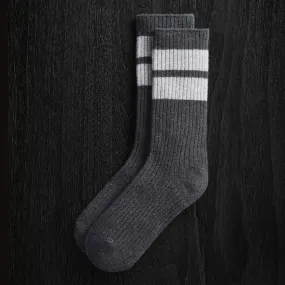 Long Chunky Cashmere Sock - Coal/Heather Grey