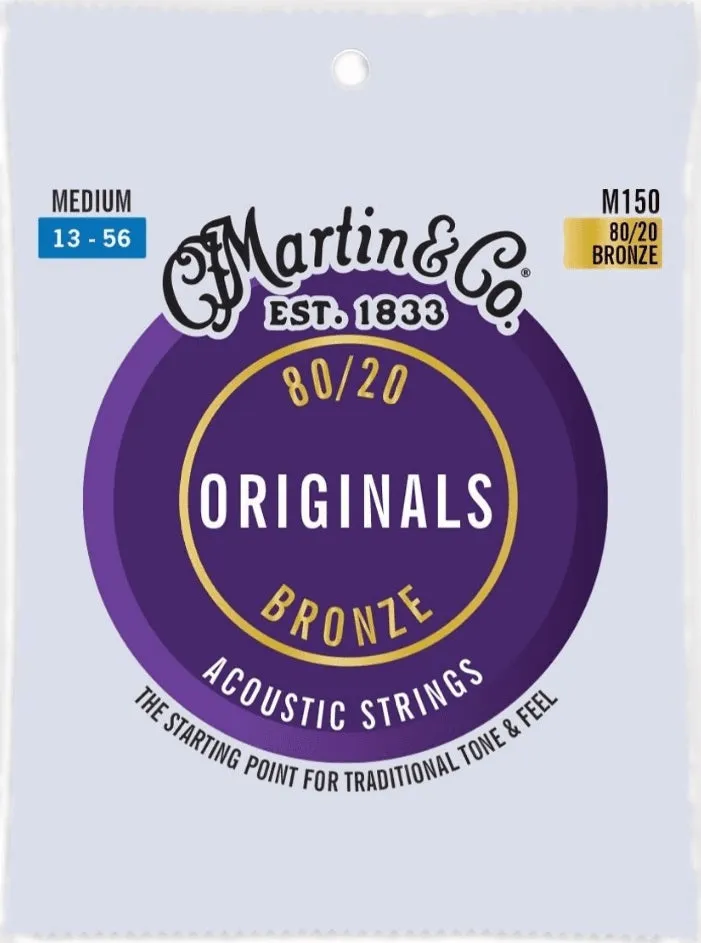 Martin M150 Original Acoustic 80/20 Bronze Guitar Strings - .013-.056 Medium