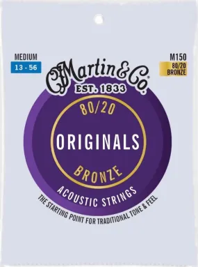 Martin M150 Original Acoustic 80/20 Bronze Guitar Strings - .013-.056 Medium