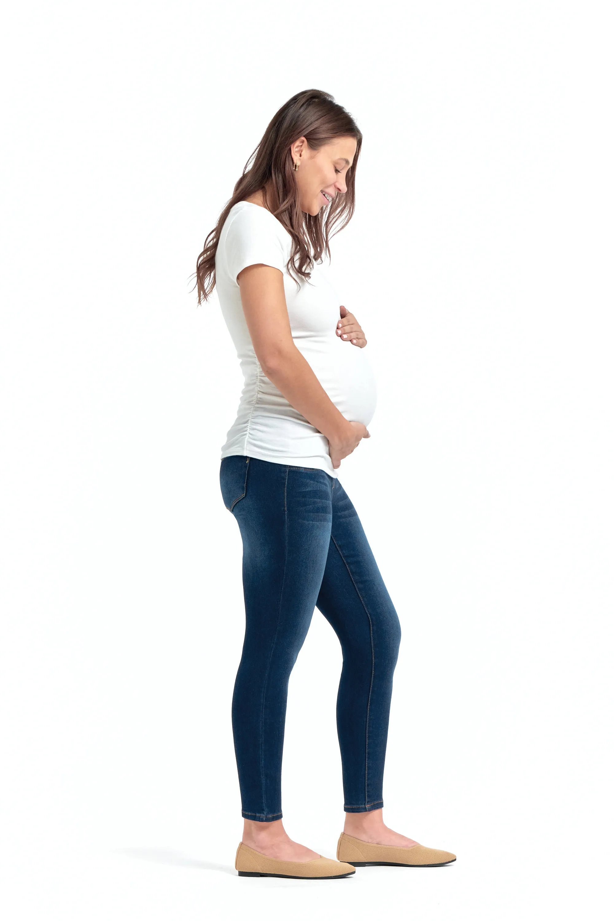 Maternity Butter Ankle Skinny w/ Side Panel in Lennox