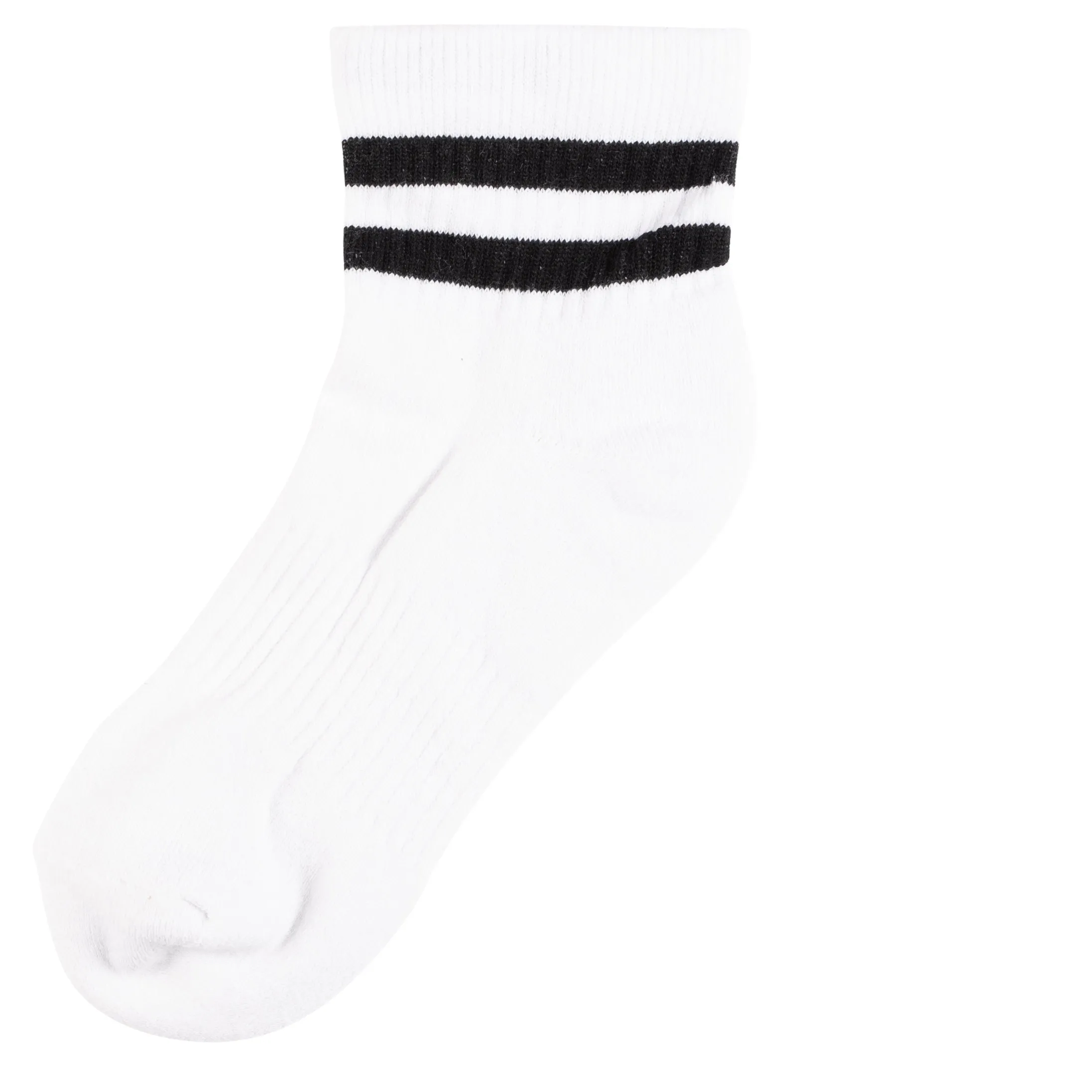 McCarren Tube Sock Quarter Length - Recycled Eco-Cotton Knit - Black