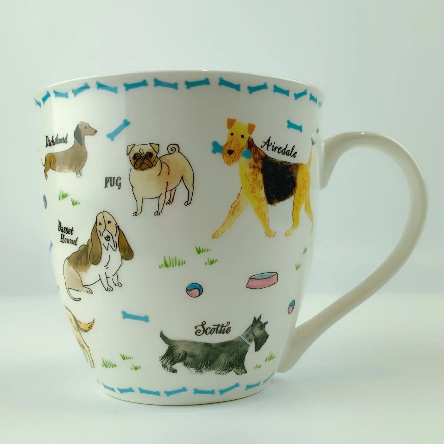 Milly Green British Design Debonair Dogs Coffee Mug Tea Cup With Sock Set