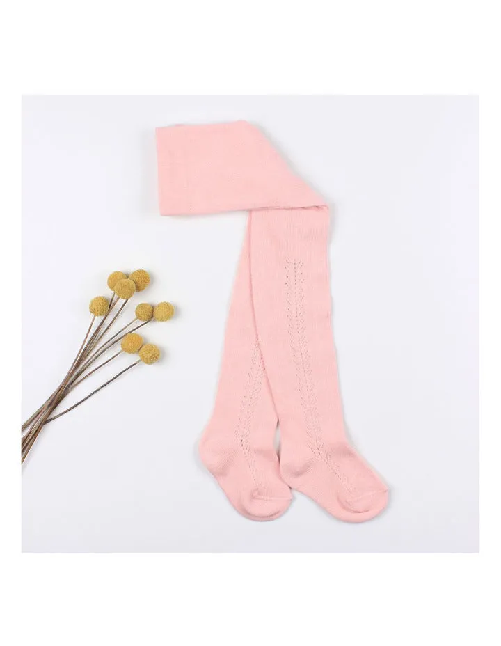 Minihaha Open Work Tights - Blush Pink