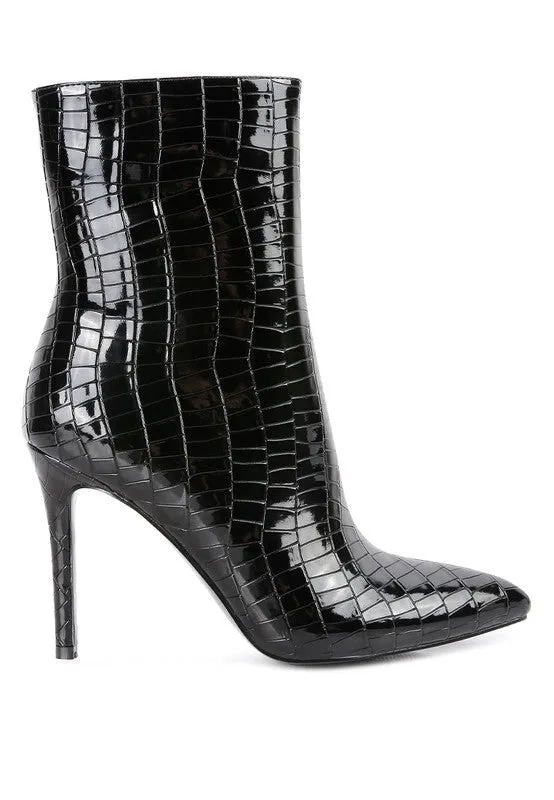 Momoa Patent Pu High Heeled Ankle Boot