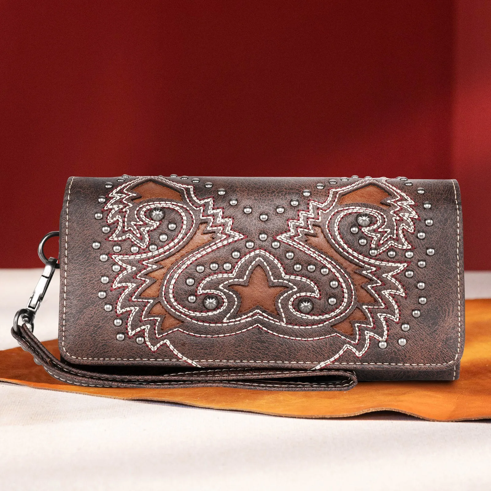 MW1137-W002 Montana West Boot Scroll Collection Wallet