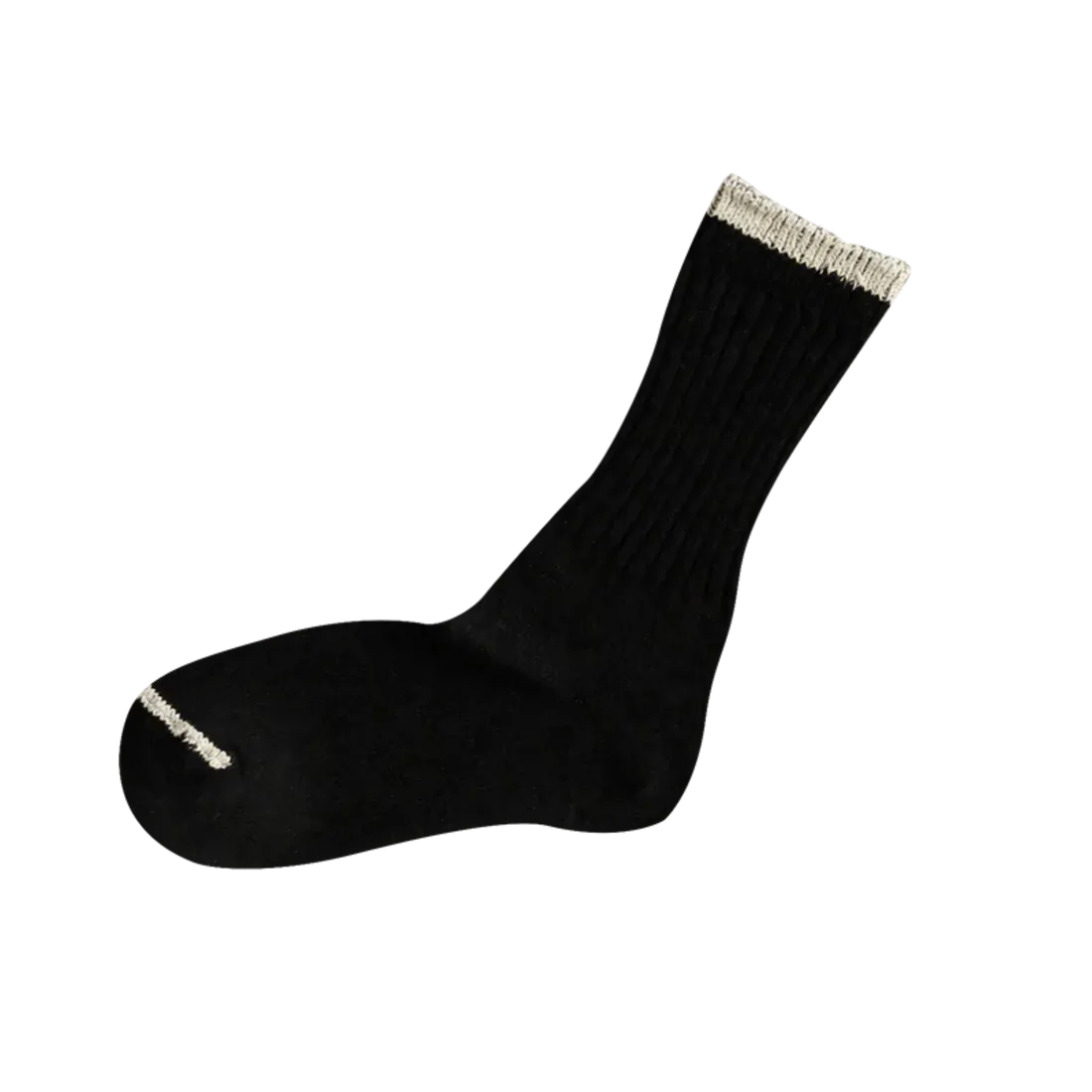 NISHIGUCHI KUTSUSHITA : boston silk cotton sock - Black