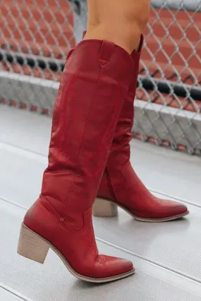 Red Wilder Knee High Western Boots