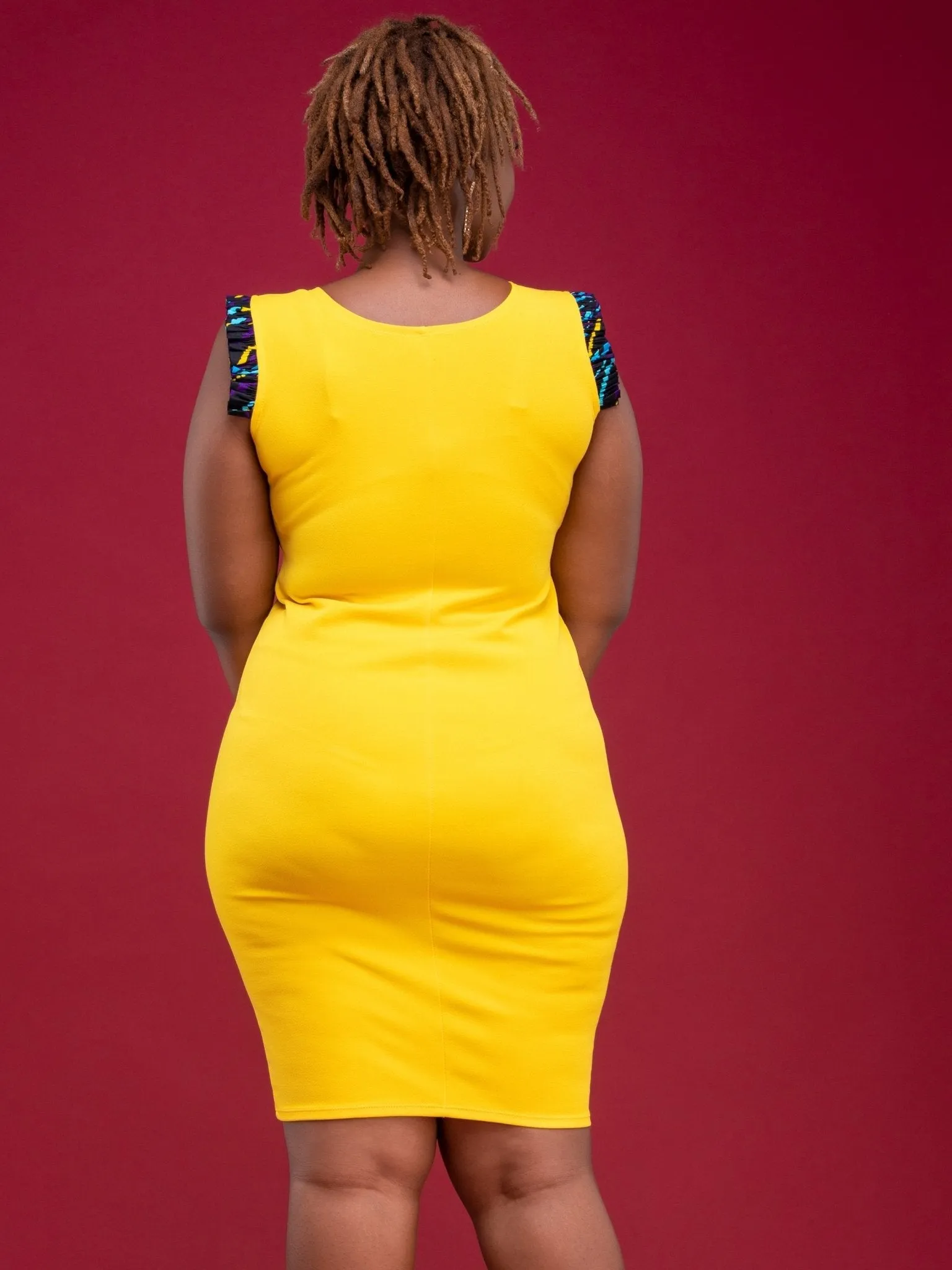 Salok Nitty Knee Length Dress - Yellow