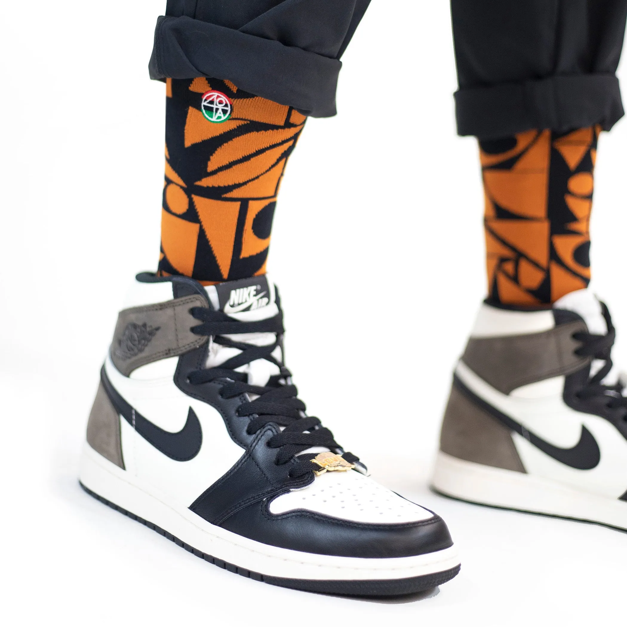 Stance X Spike's Joint 40 Native Son Sock - Black/ Orange