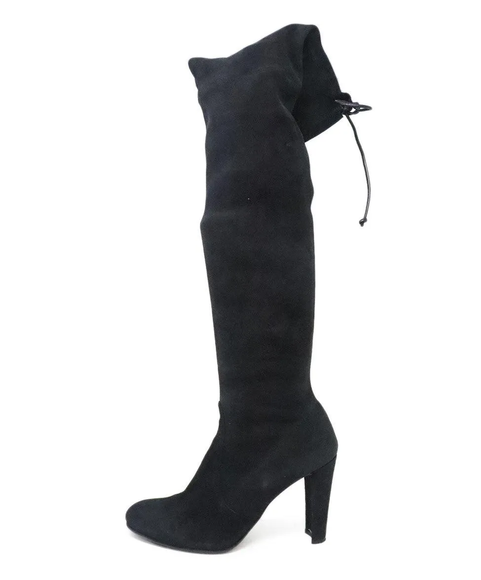 Stuart Weitzman Black Suede Knee High Boots sz 8