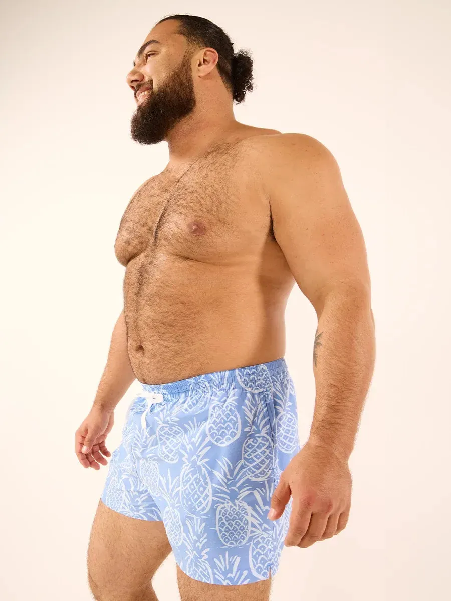 The Thigh-Napples 4" (Faded Lined Classic Swim Trunk)