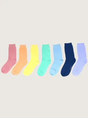 Women's Pastel Rainbow Bamboo 7 Pack Sock Box