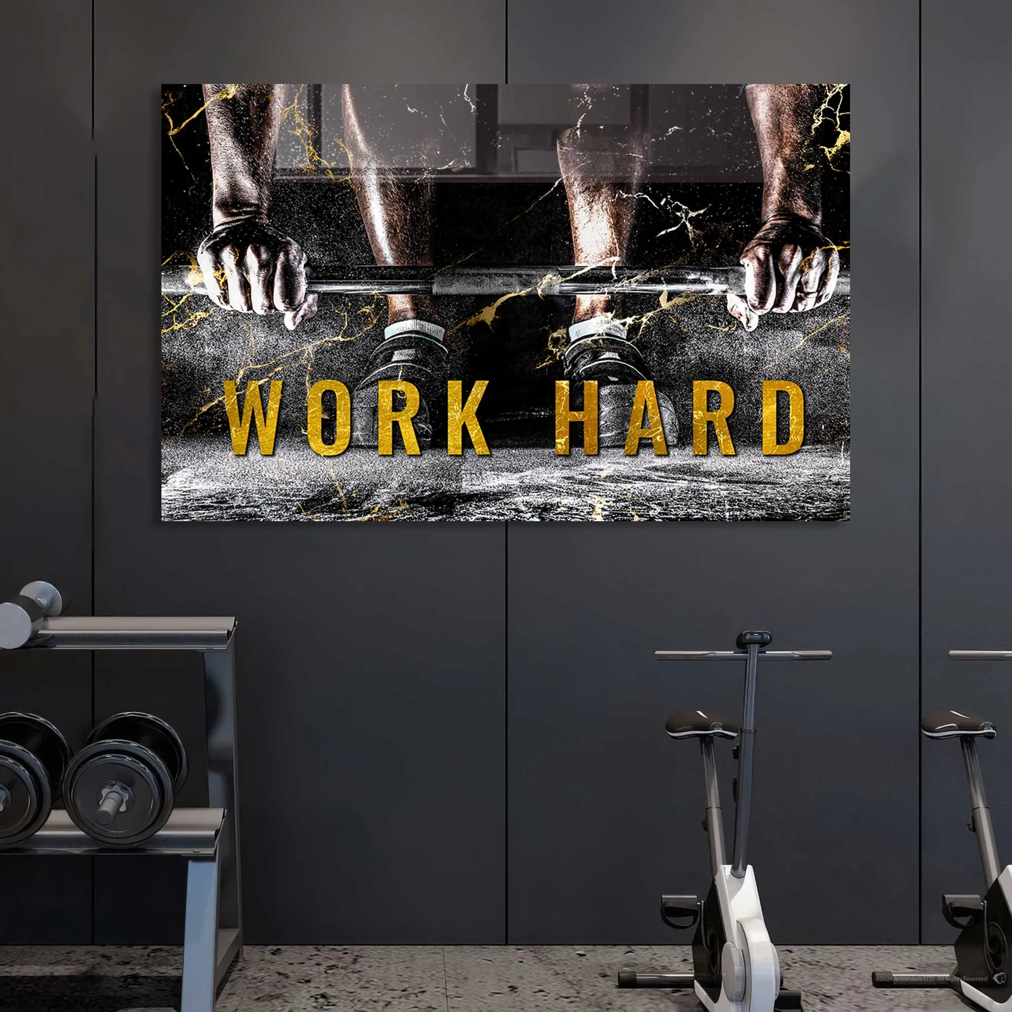 Work Hard - Tempered Glass Wall Art